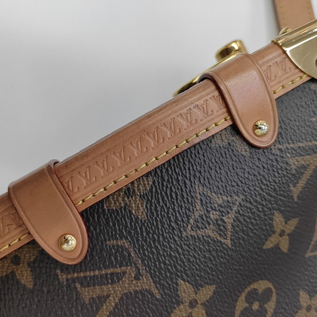 SIDE TRUNK MM Monogram Coated Canvas Brown
