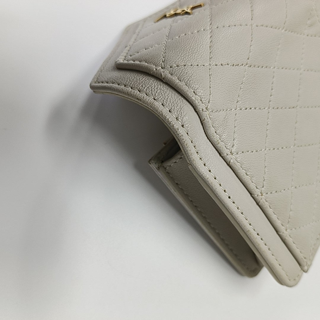GABY Quilted Lambskin White