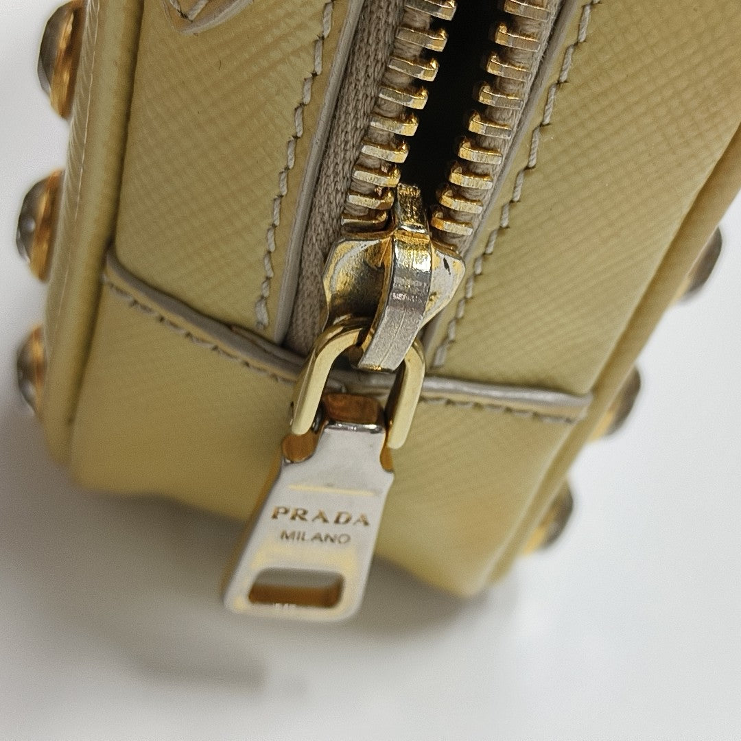 Vitello Phenix Camera Bag Saffiano Calfskin Yellow