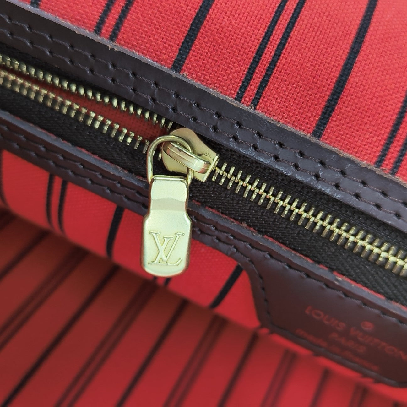 NEVERFULL MM Damier Ebene Coated Canvas Brown