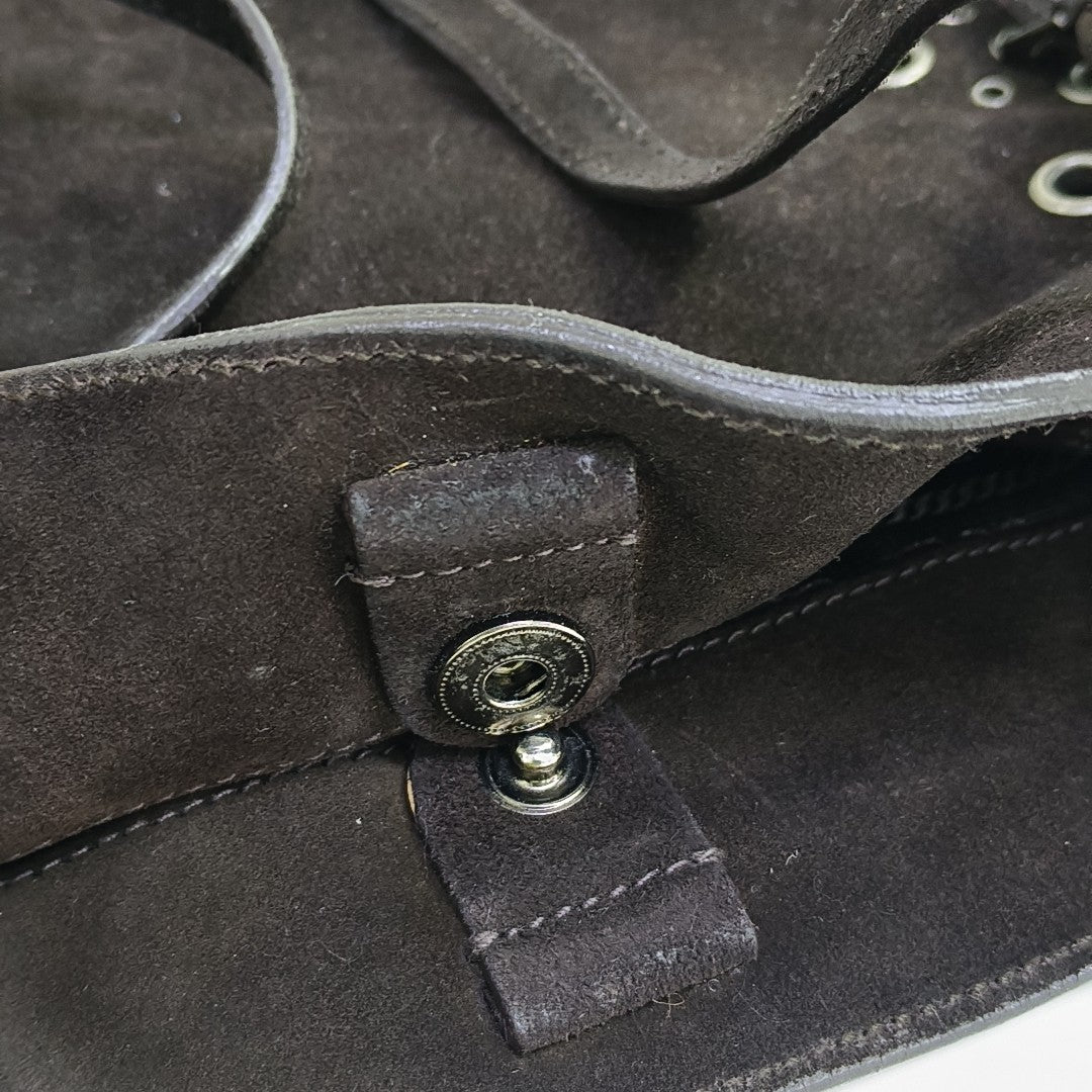 Suede Tote Bag Brown