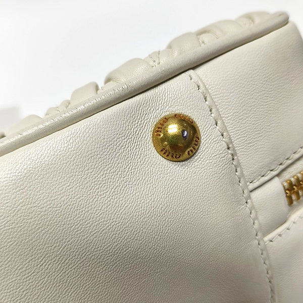 Authenticated pre-owned  Arcadie Matelassé Large Quilted Lambskin White - Shoulder Bag at Looply