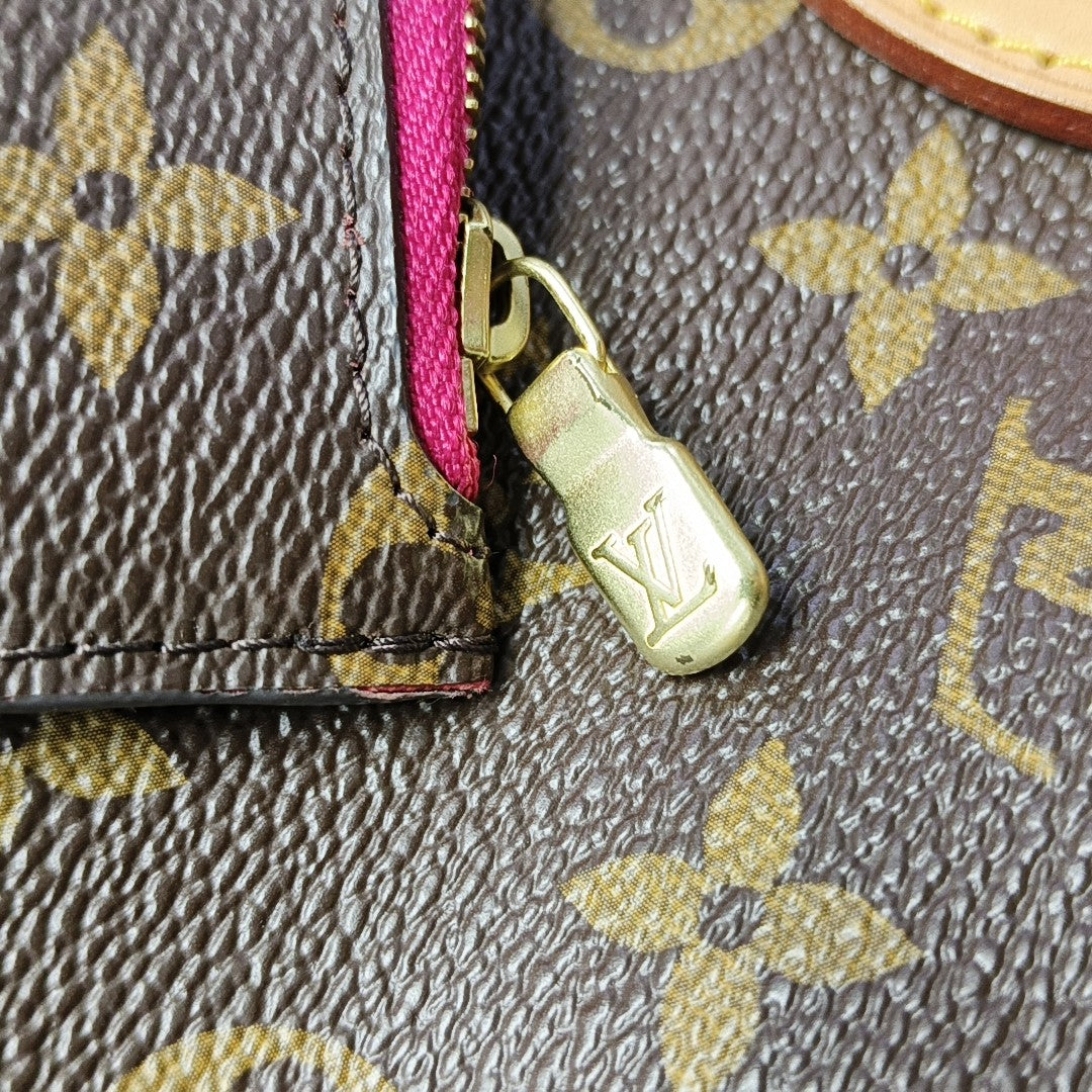 NEVERFULL MM Monogram Coated Canvas Brown
