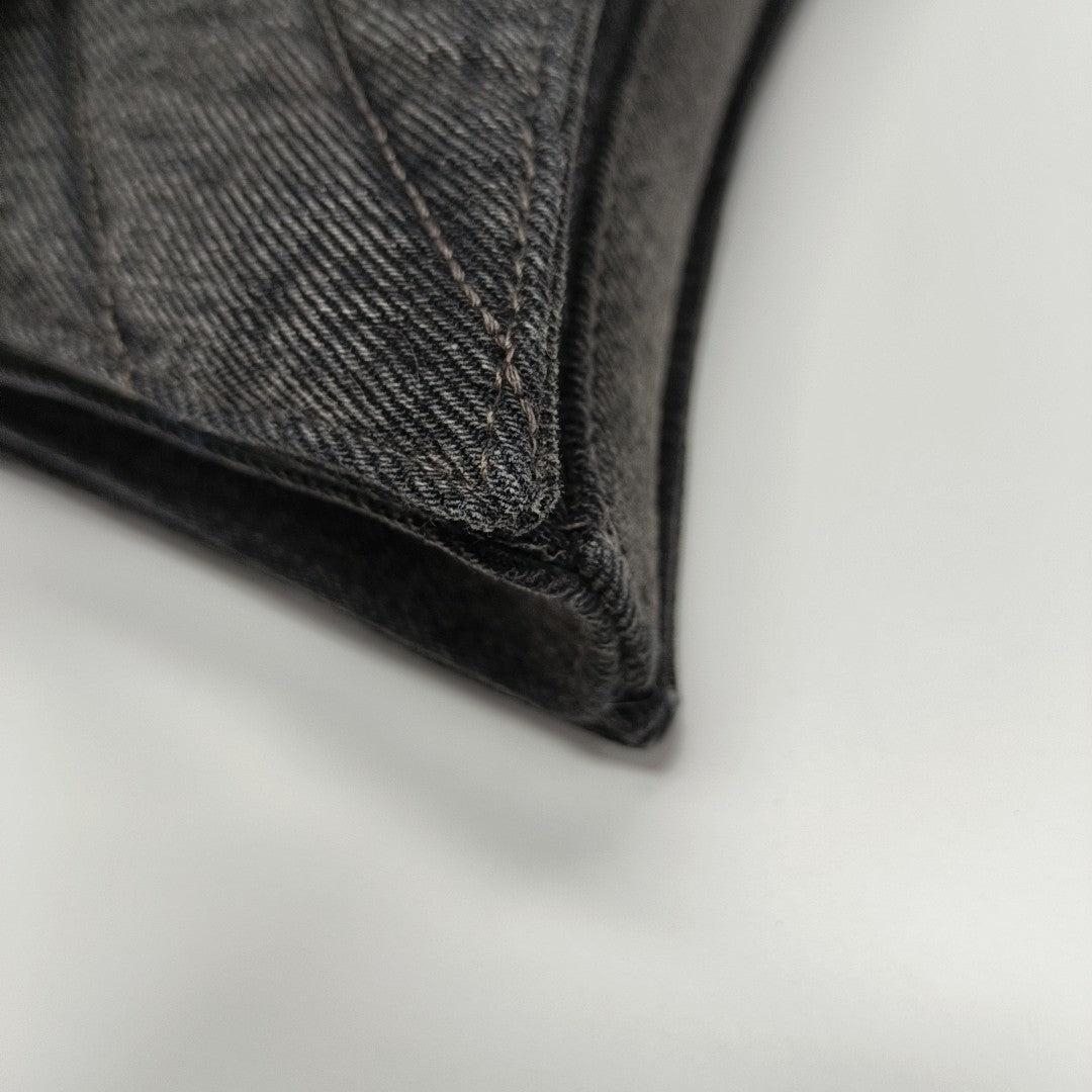 Crush Small Quilted Denim Black