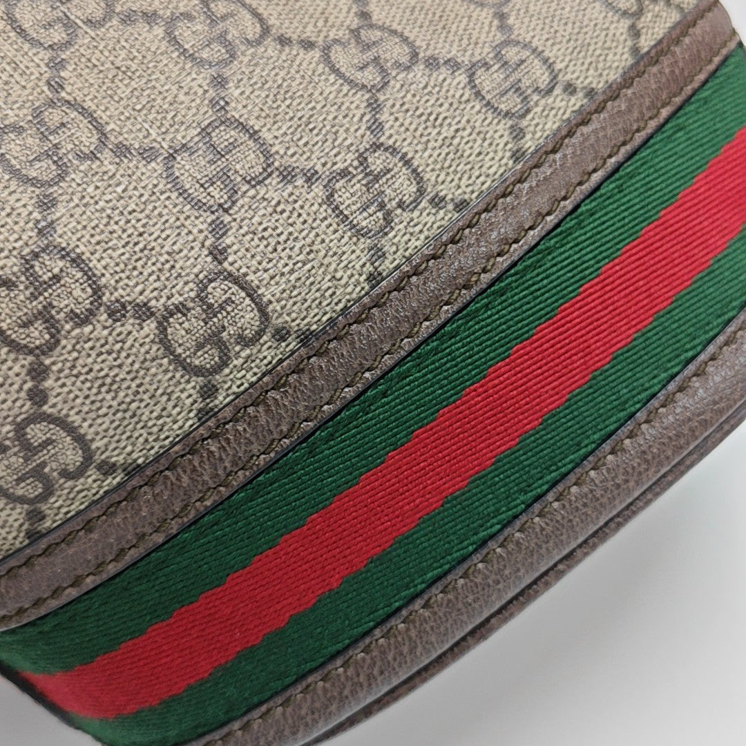 Ophidia Mini Monogram Coated Canvas Beige