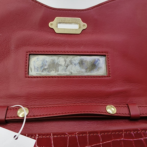 Calfskin Top Handle Bag Small Red