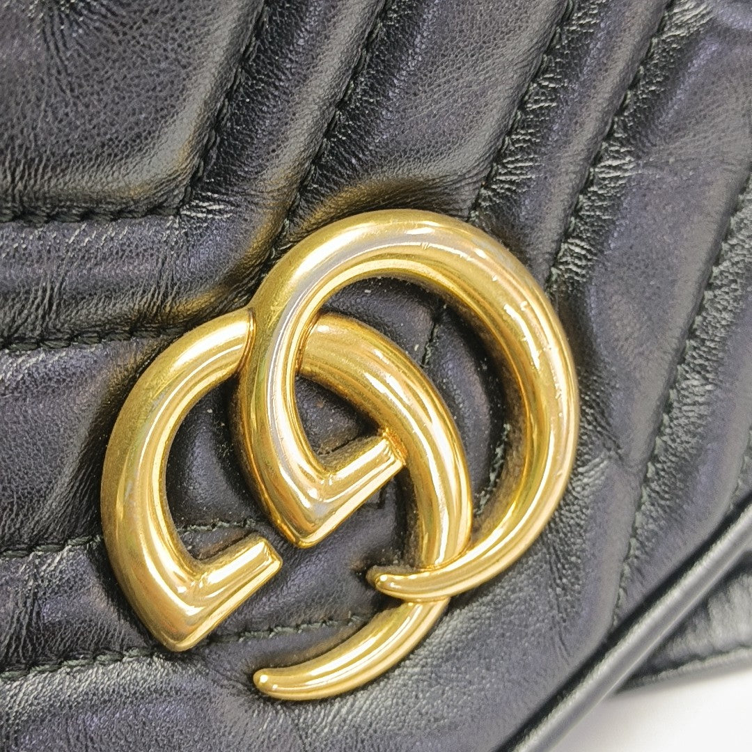 GG Marmont Small Quilted Calfskin Black