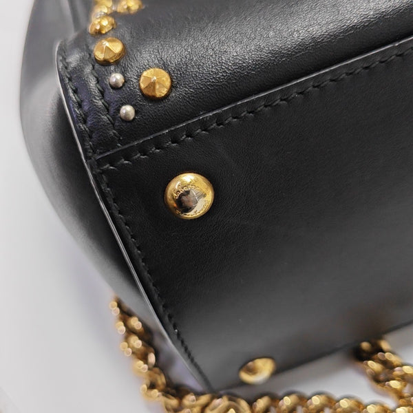 Calfskin Top Handle Bag Black