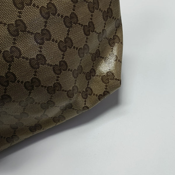 Monogram Coated Canvas Tote Bag Brown