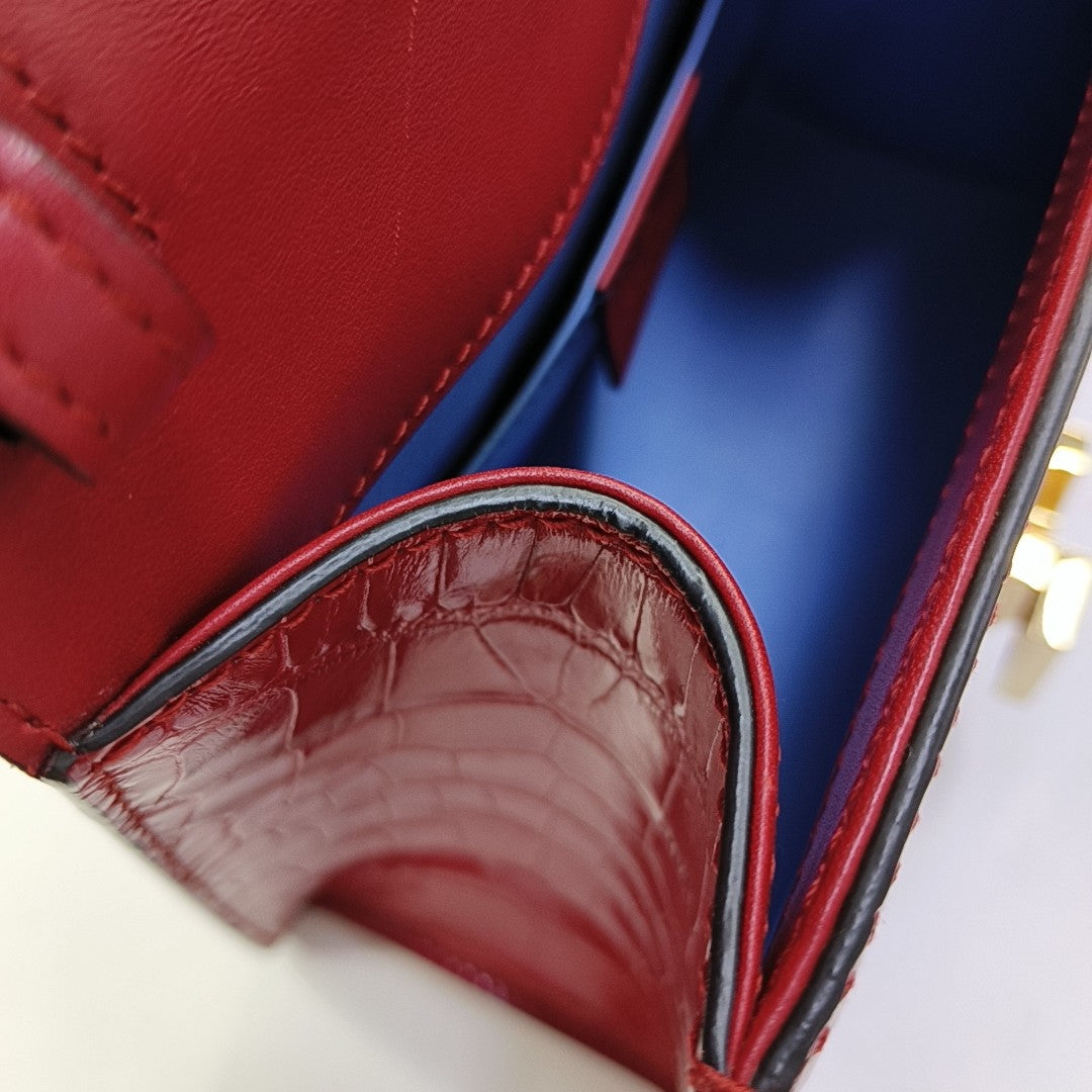 Sylvie Mini Crocodile Red