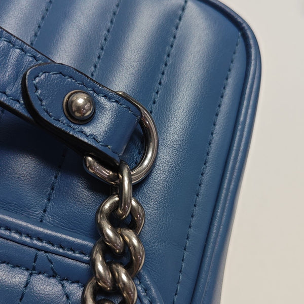 GG Marmont Small Quilted Calfskin Blue