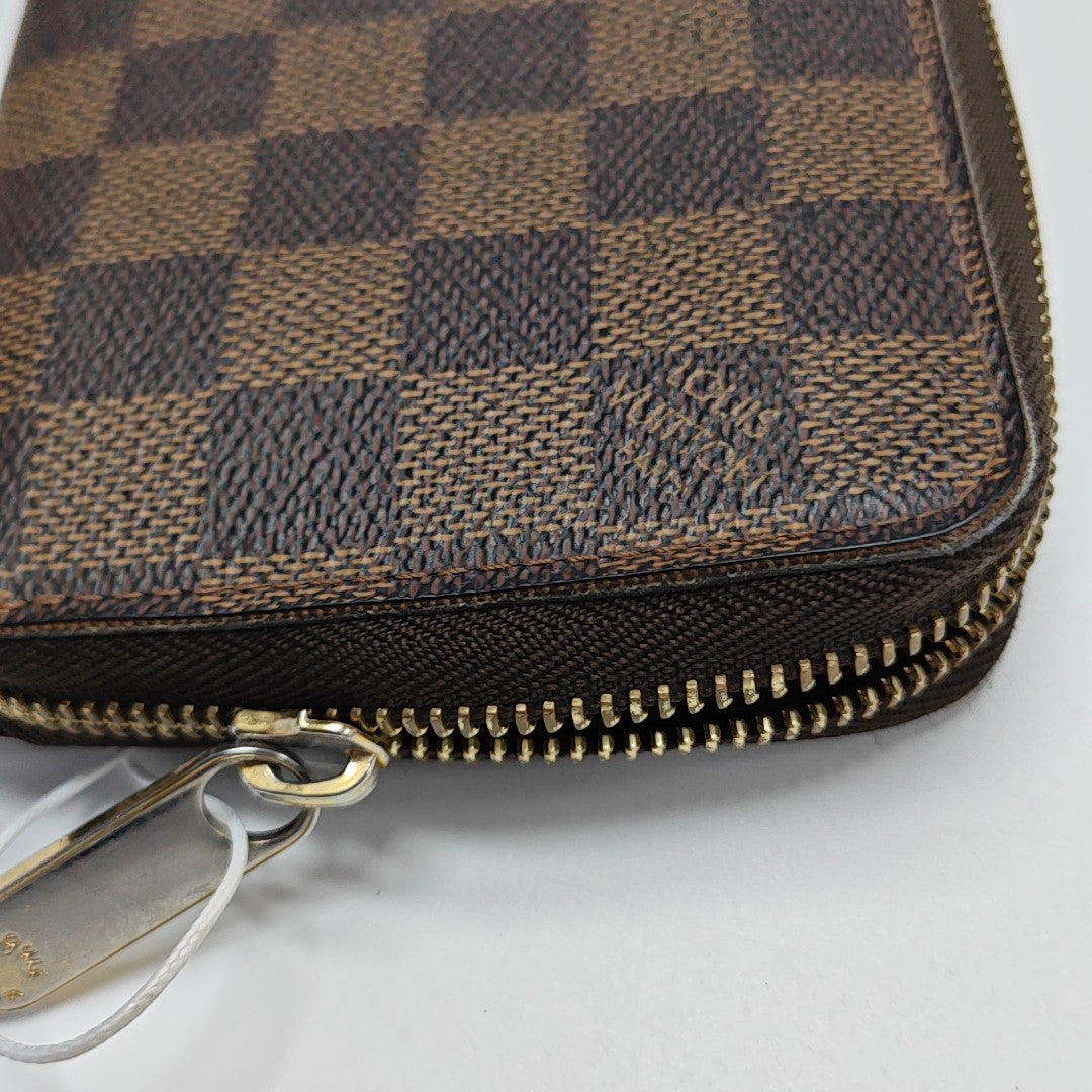 ZIPPY Damier Ebene Coated Canvas Brown Wallet
