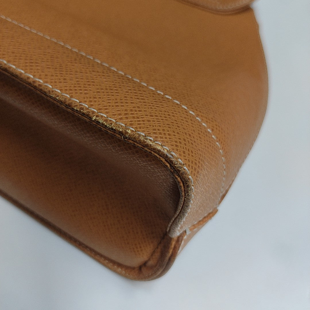 Calfskin Top Handle Bag Brown