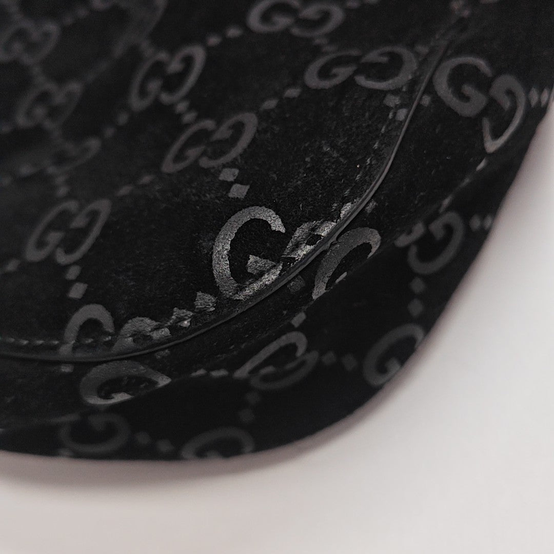 Monogram Suede Shoulder Bag Black