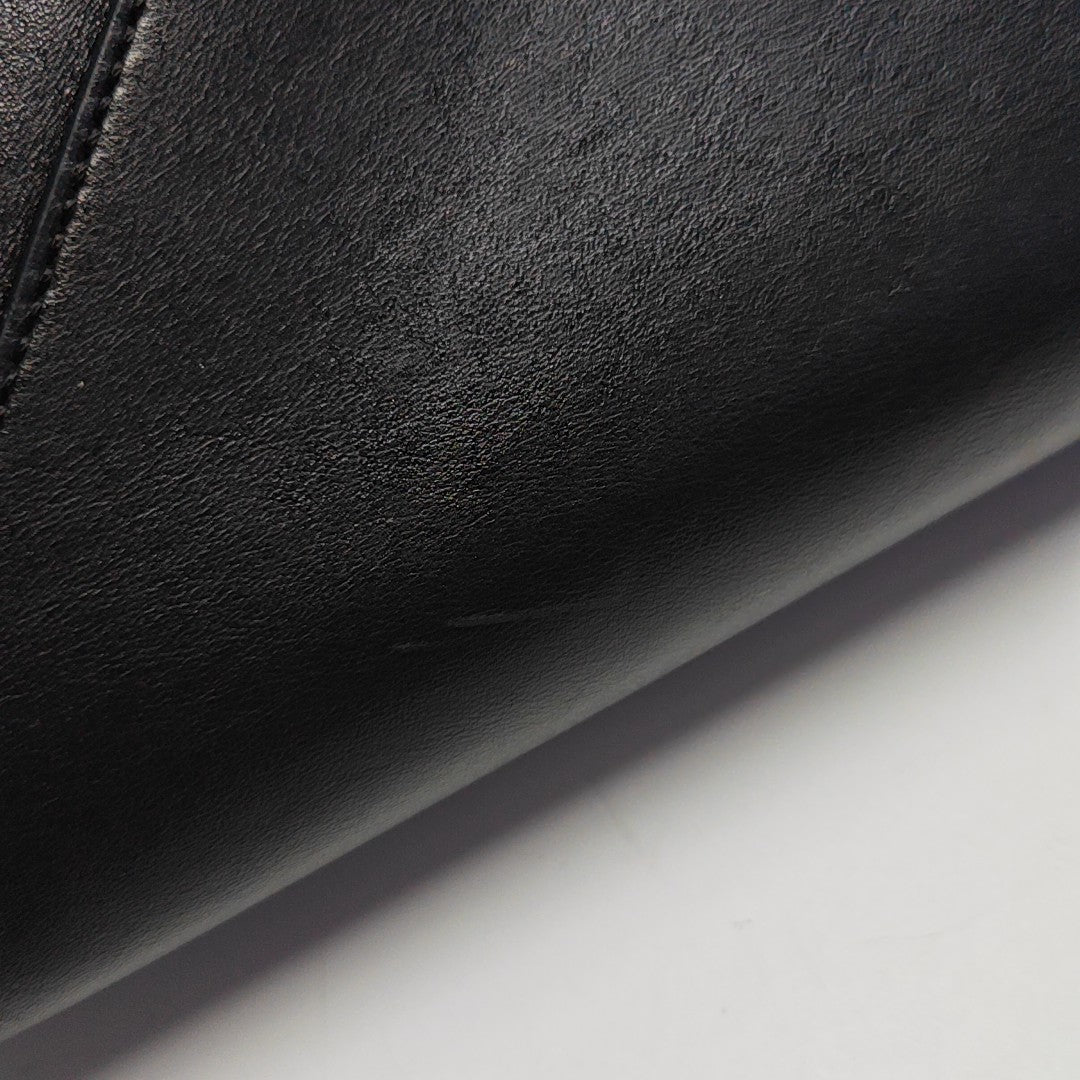 Puzzle Fold Medium Quilted Calfskin Black