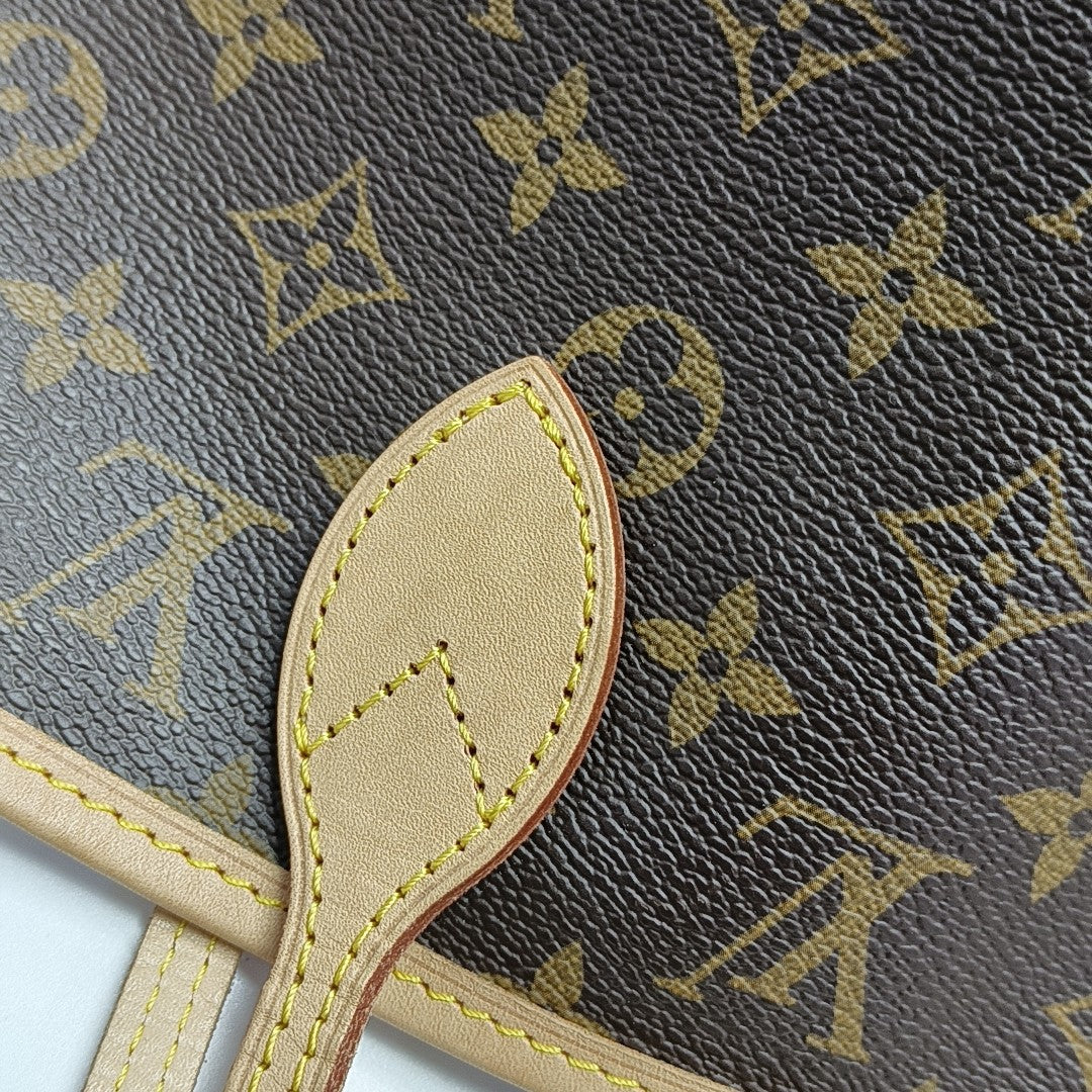 NEVERFULL MM Monogram Coated Canvas Brown