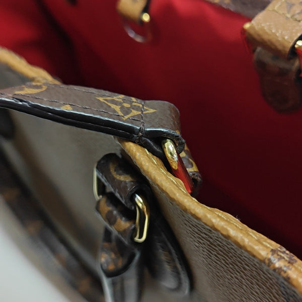 ONTHEGO MM Monogram Coated Canvas Brown