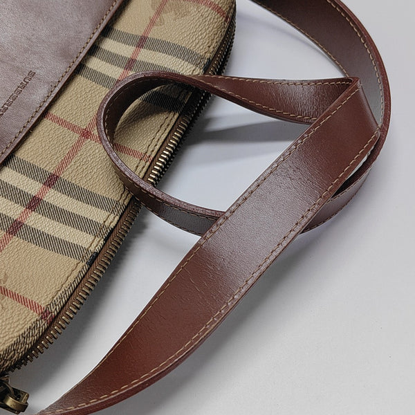 Coated Canvas Shoulder Bag Brown