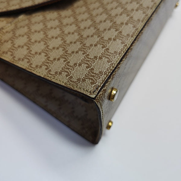 Coated Canvas Shoulder Bag Beige