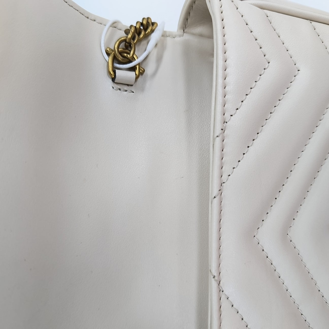 GG Marmont Mini Quilted Calfskin White
