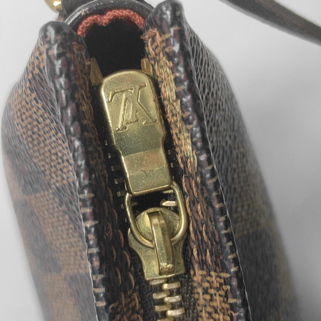 TROUSSE MAKE UP Damier Ebene Coated Canvas Brown