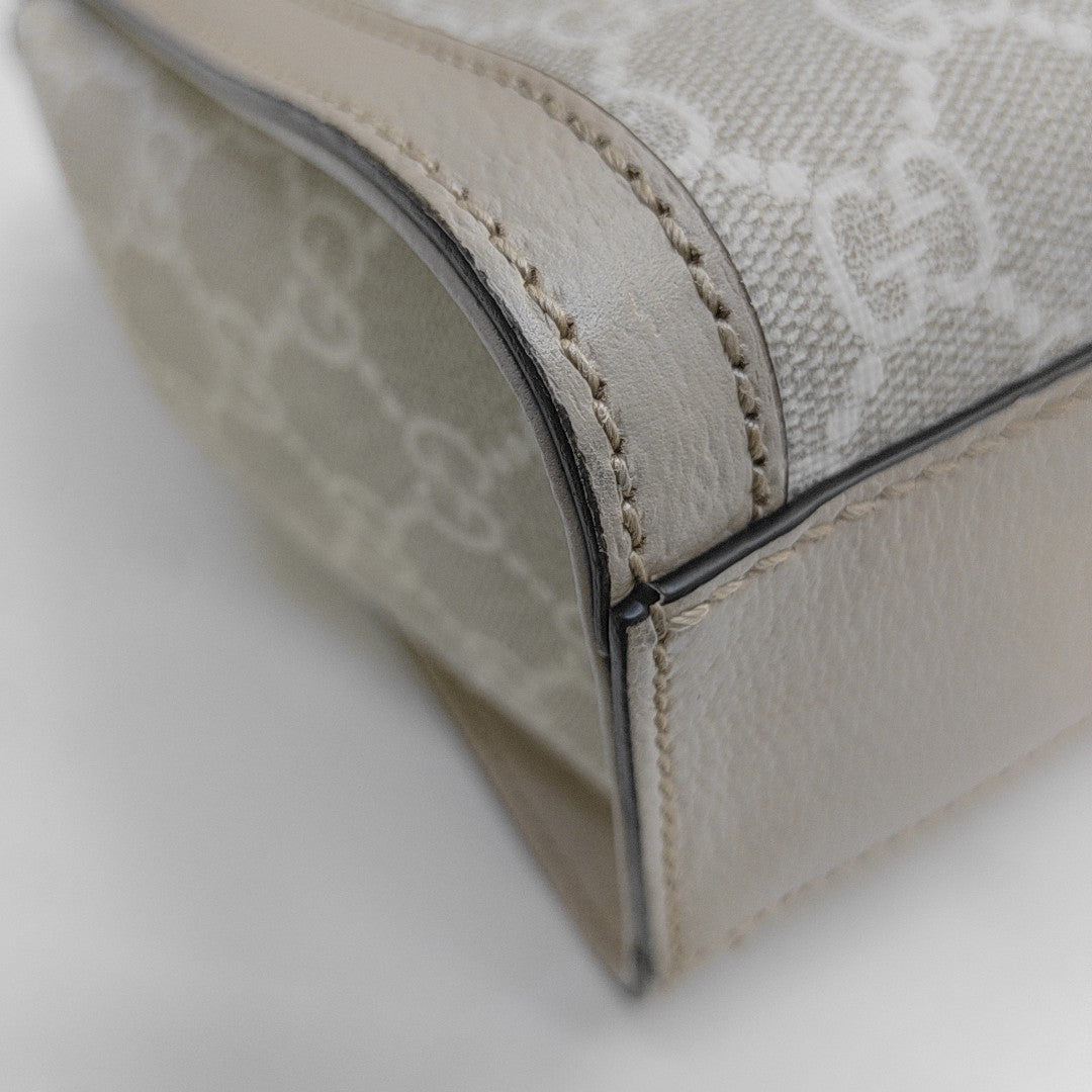 Ophidia Small Monogram Coated Canvas Beige