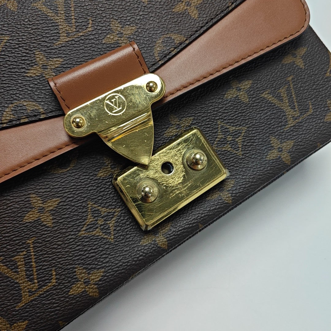 MARCEAU Monogram Coated Canvas Brown