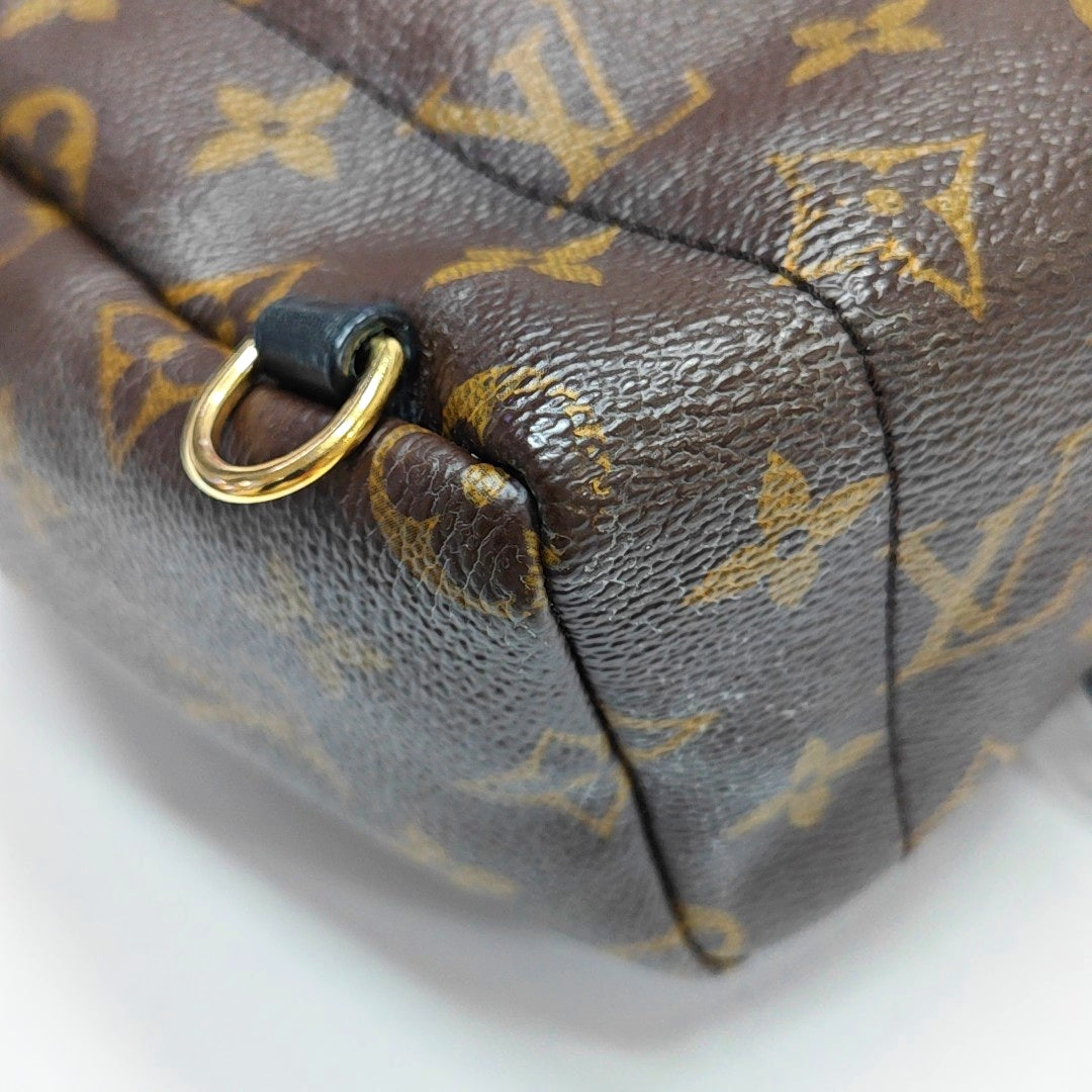 Authenticated pre-owned  PALM SPRINGS Mini Monogram Coated Canvas Brown - Backpack at Looply