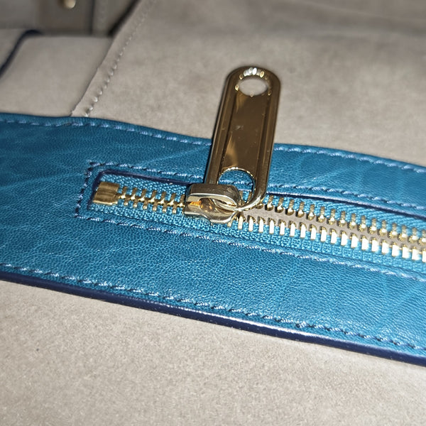 Calfskin Shoulder Bag Blue