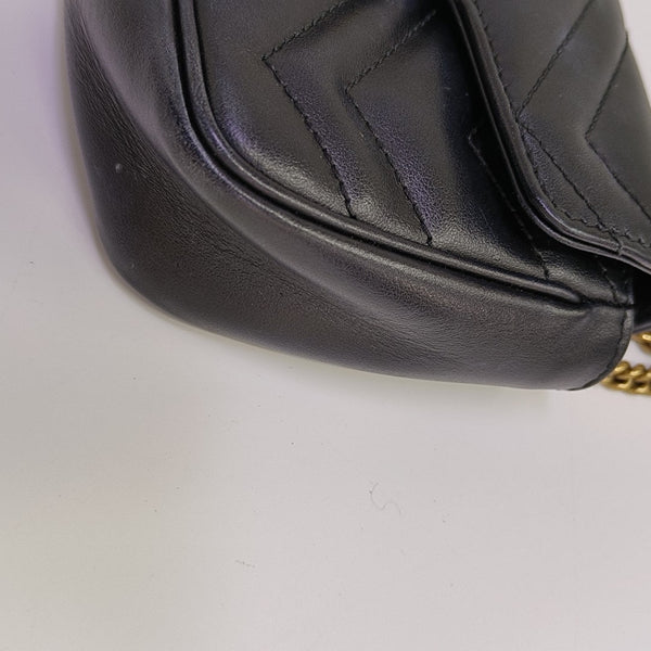 GG Marmont Mini Quilted Calfskin Black