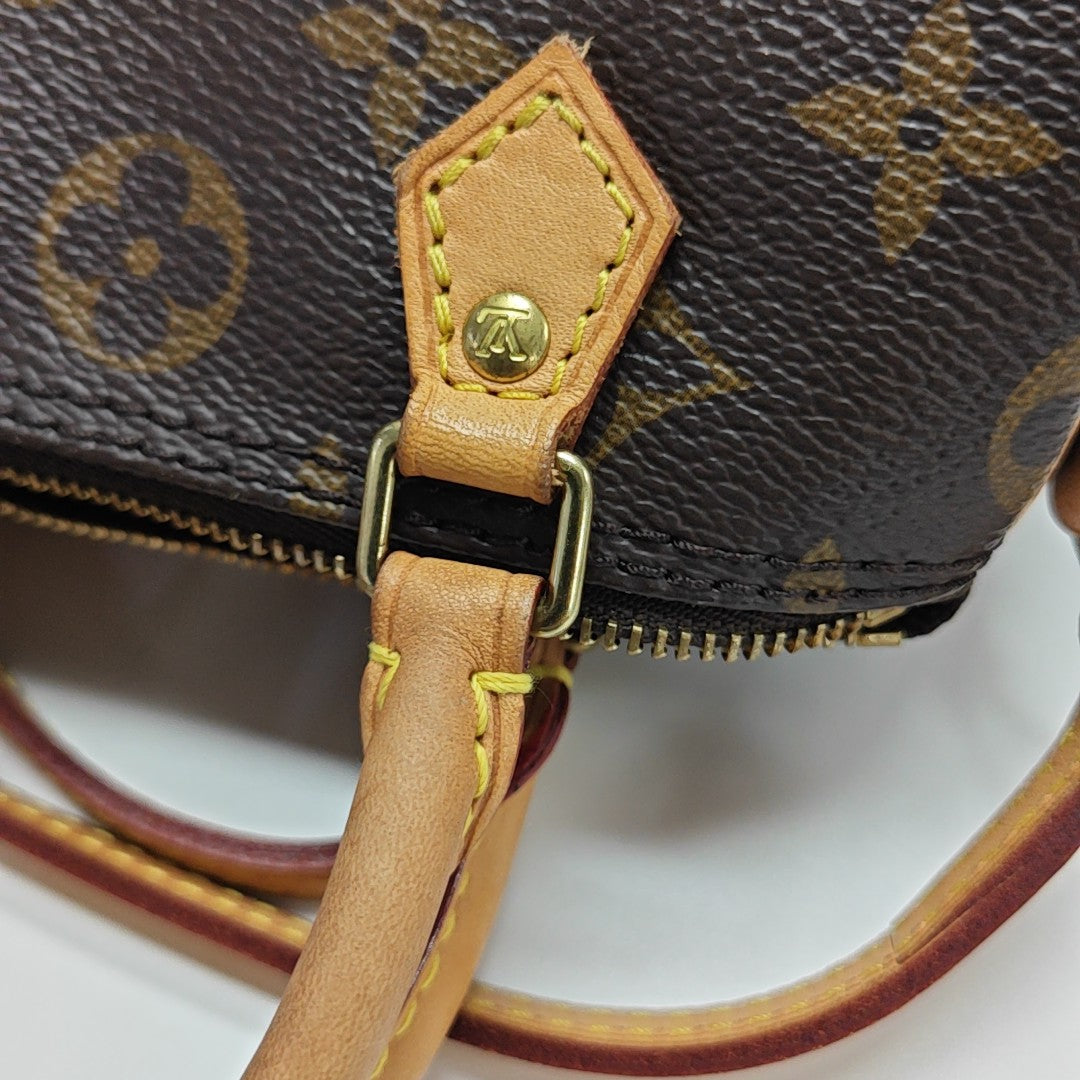 SPEEDY Nano Monogram Coated Canvas Brown