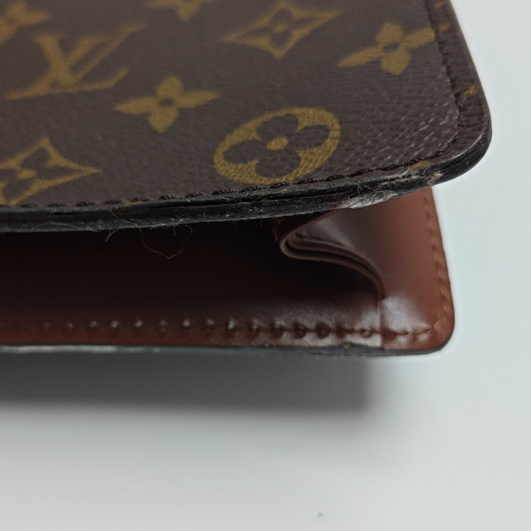 PORTE DOCUMENT Monogram Coated Canvas Brown
