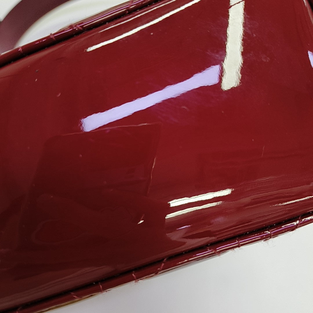 Lady Dior Small Cannage Patent Leather Red