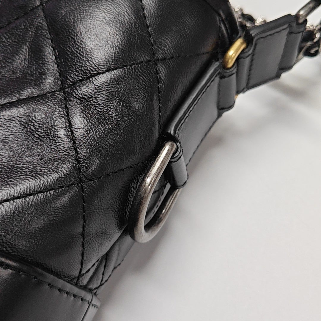 GABRIELLE Small Quilted Calfskin Black