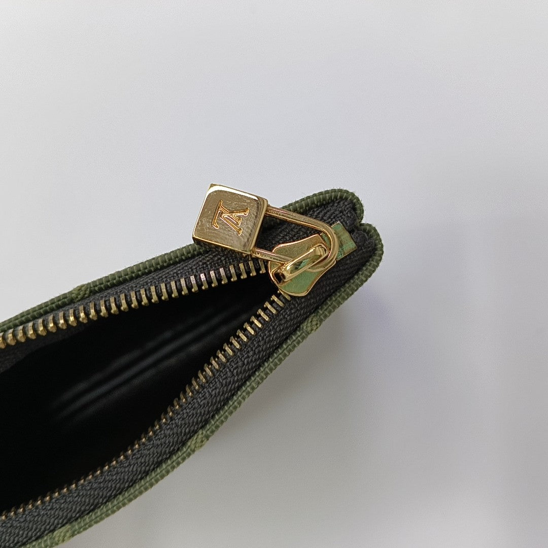 Monogram Canvas Key Pouch Green