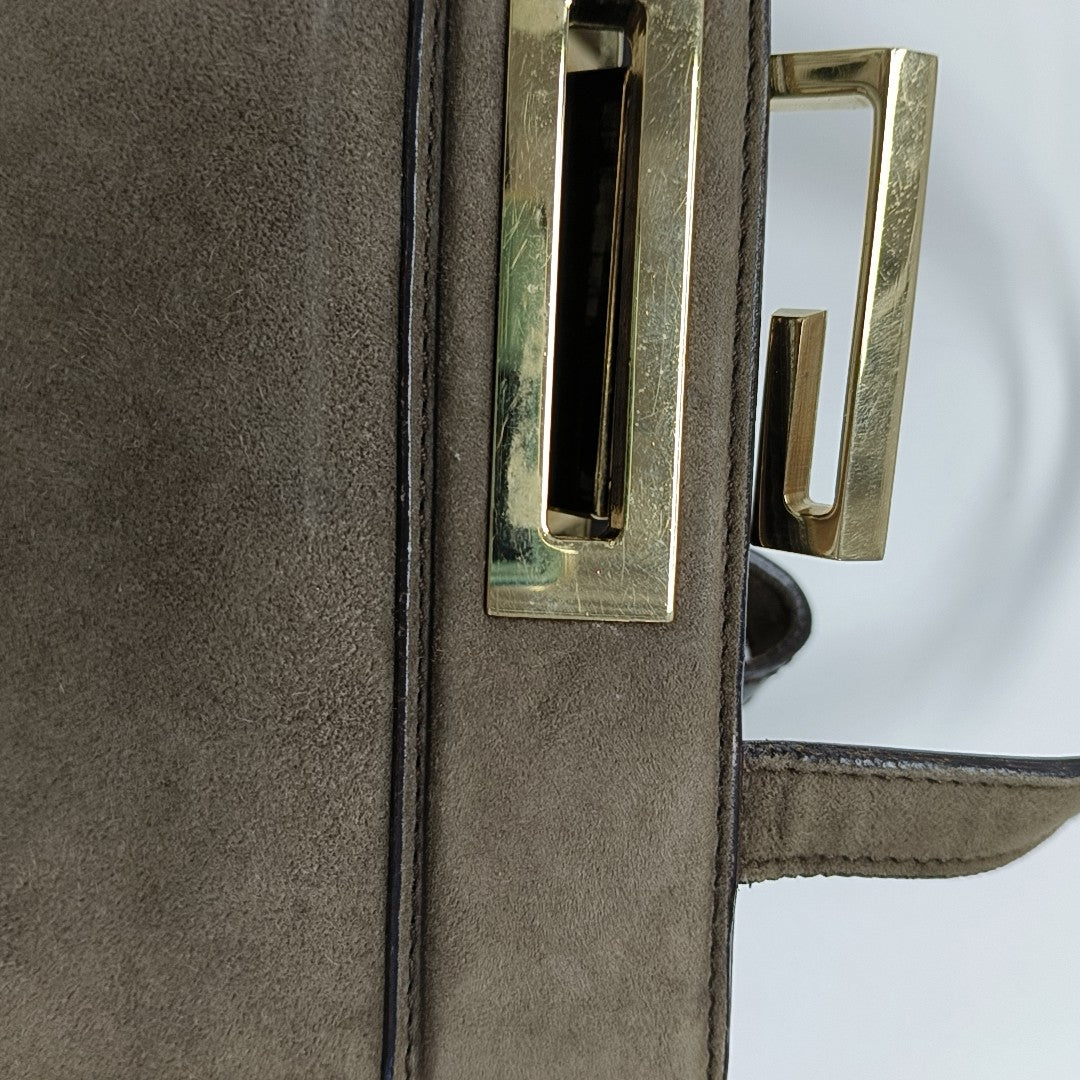 Suede Tote Bag Brown