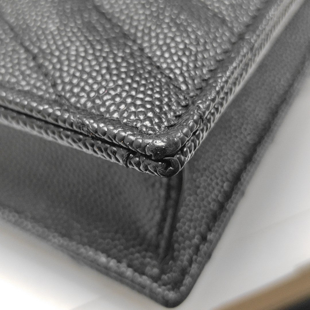 MONOGRAM Chevron Calfskin Black