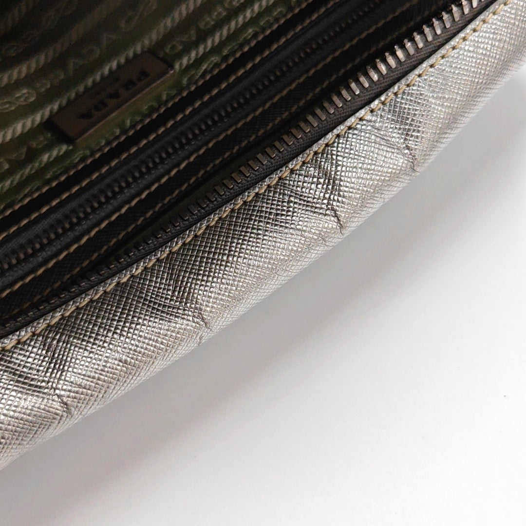 Bauletto Saffiano Saffiano Calfskin Silver