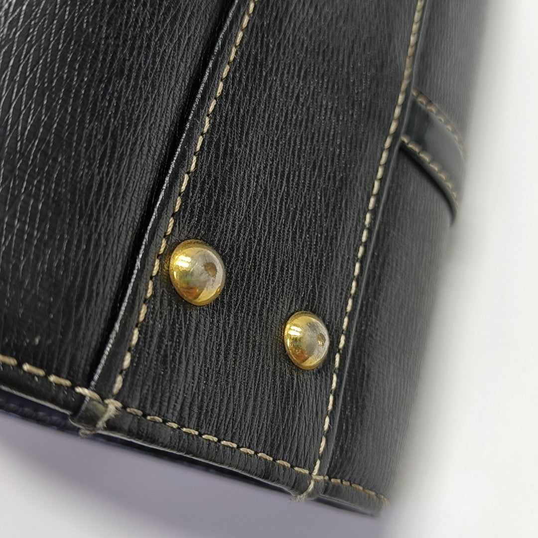 Calfskin Top Handle Bag Black