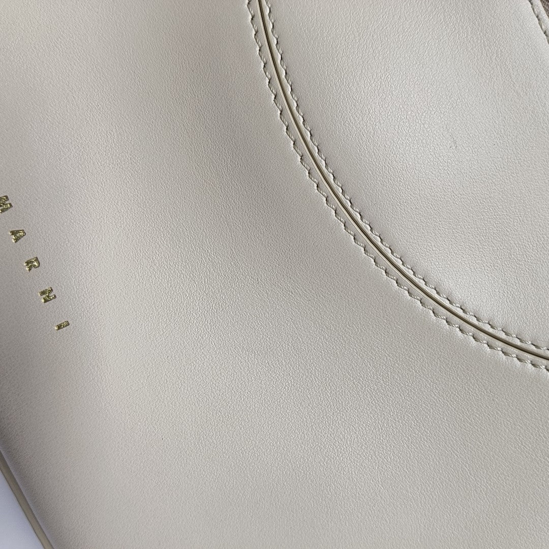 Leather Shoulder Bag White