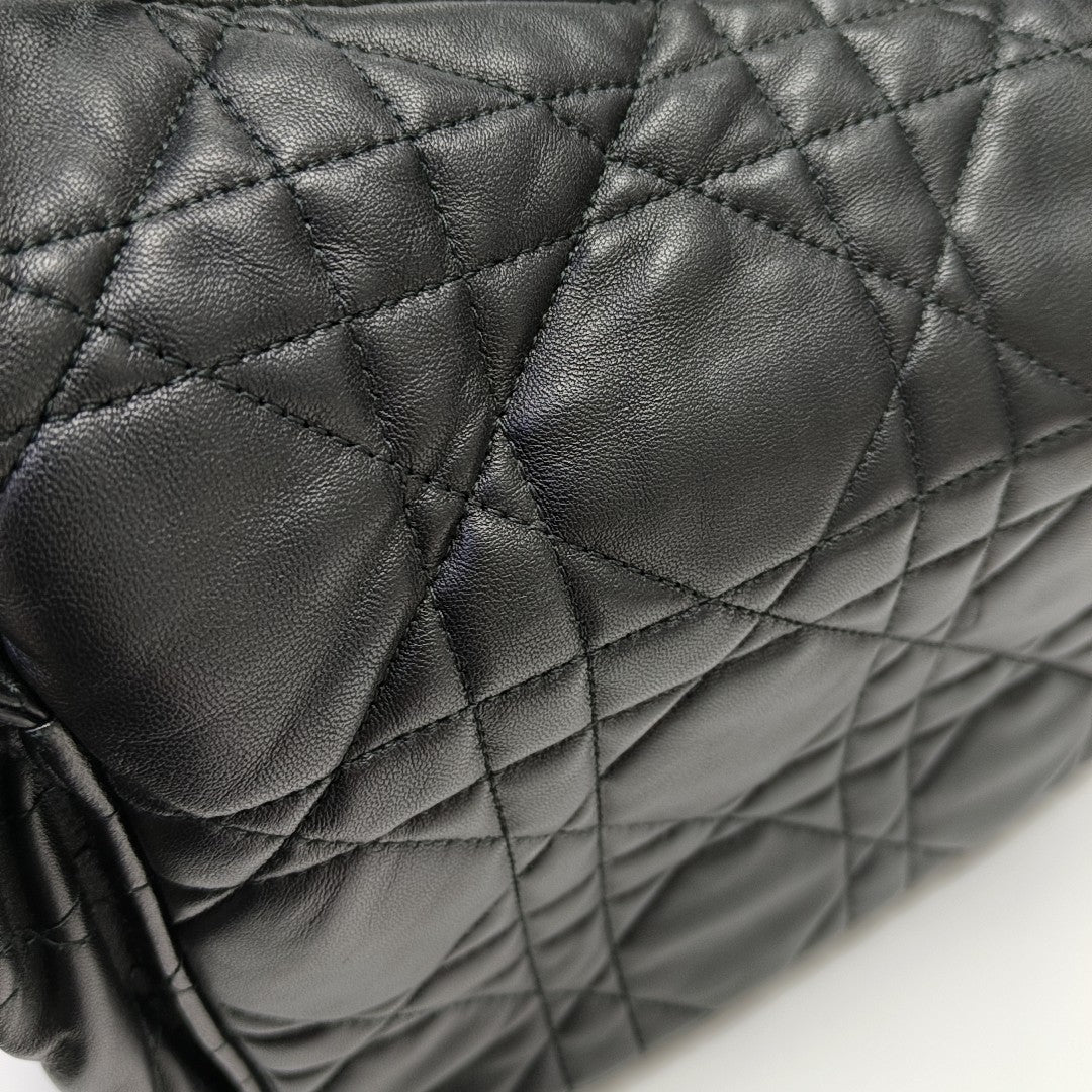 Cannage Lambskin Shoulder Bag Black