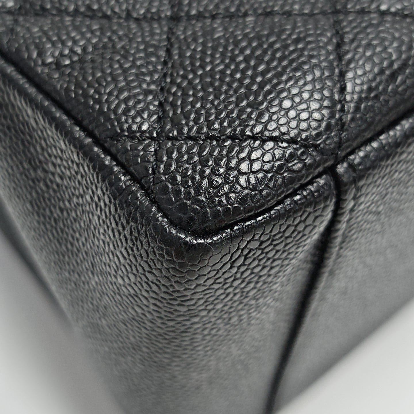 CHANEL GST Large Quilted Grained Calfskin Black