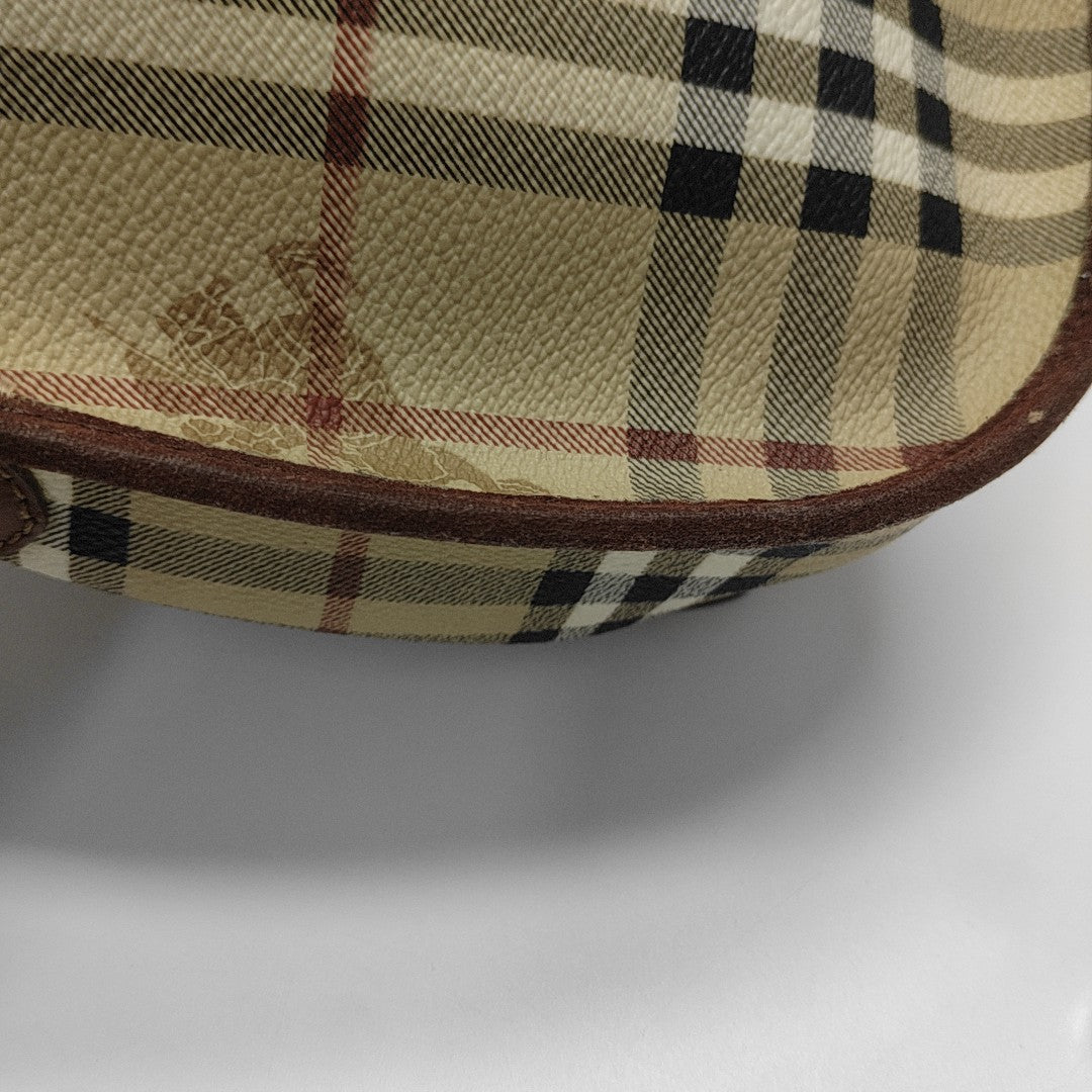 Coated Canvas Shoulder Bag Beige