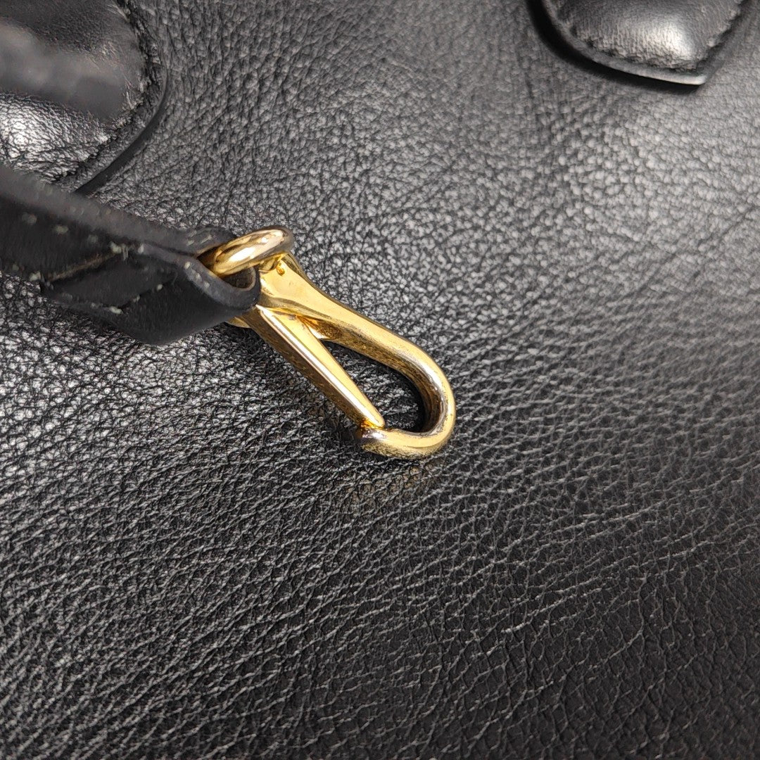 The Banner Small Calfskin Black