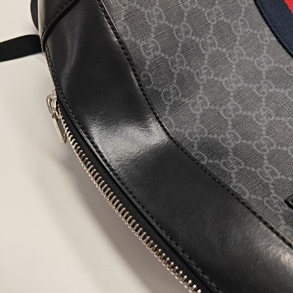 Monogram Coated Canvas Backpack Black