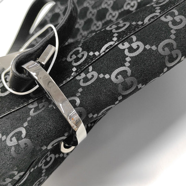 Monogram Suede Top Handle Bag Black