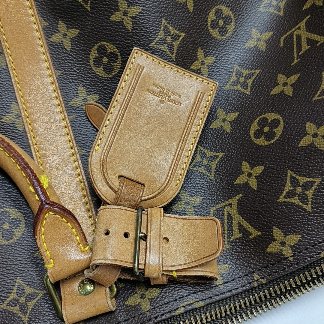 KEEPALL 60 Monogram Coated Canvas Brown