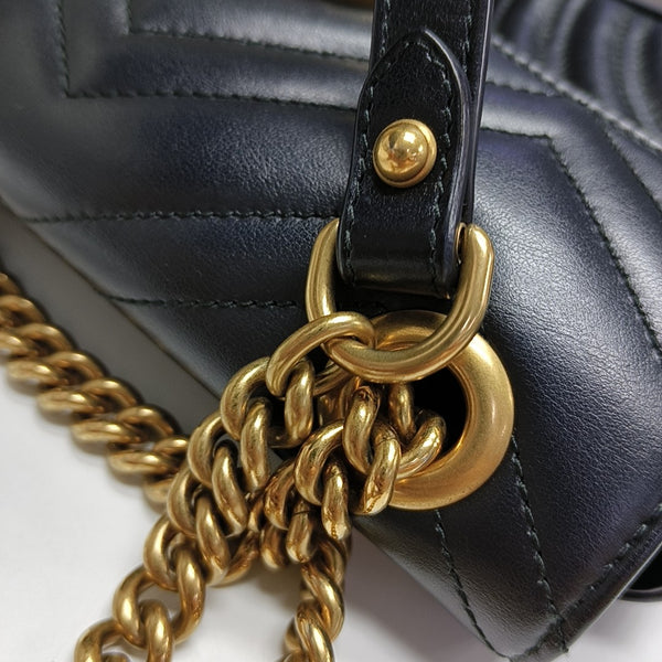 GG Marmont Small Quilted Calfskin Black