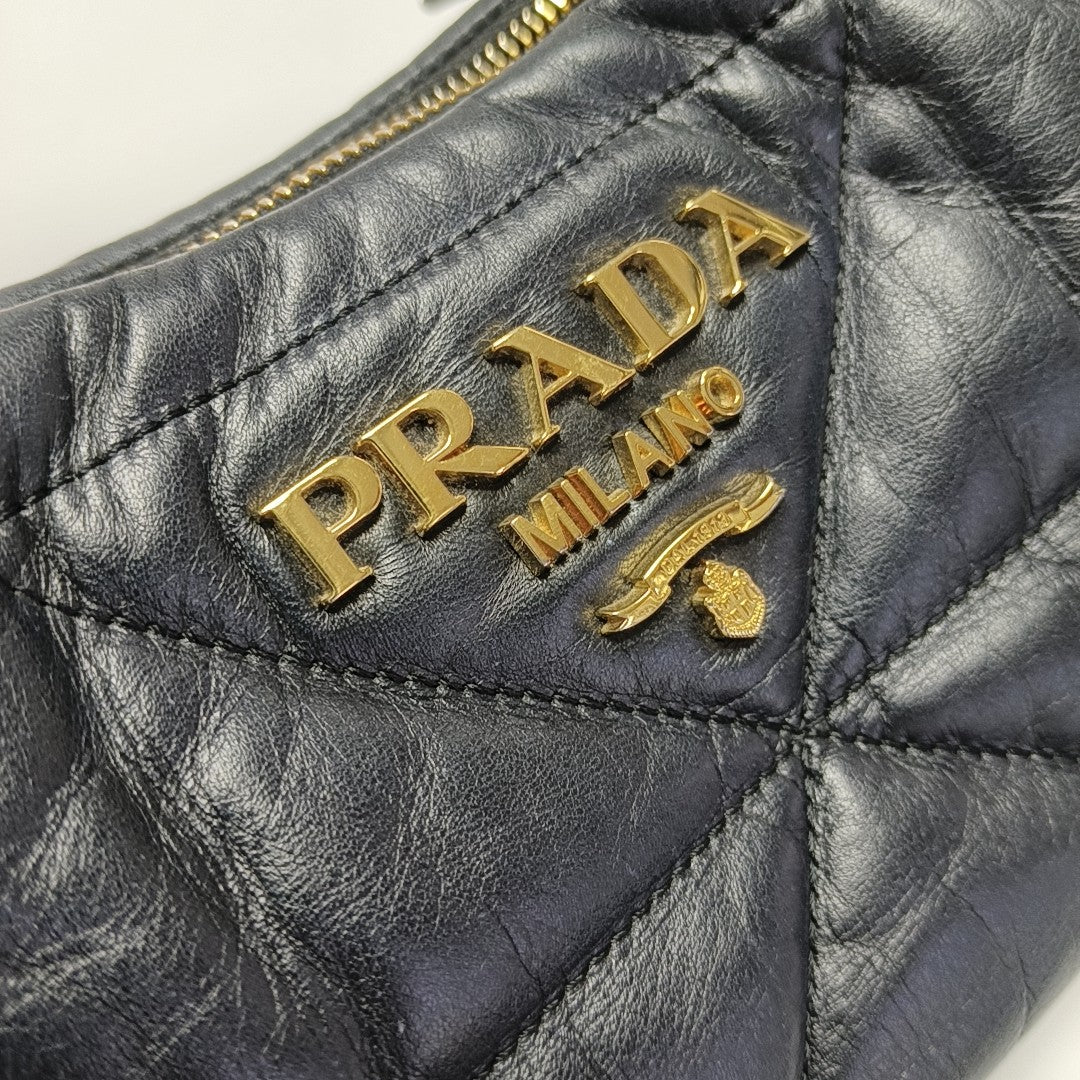 Quilted Lambskin Shoulder Bag Mini Black