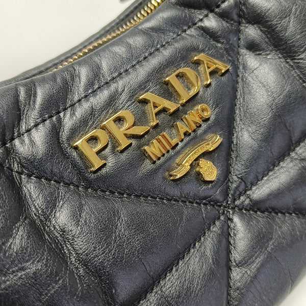 Quilted Lambskin Shoulder Bag Mini Black
